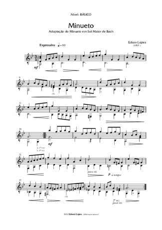 Edson Lopes Minueto em Gm score for Acoustic Guitar