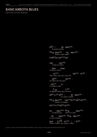 Edu Lobo e Chico Buarque Bancarrota Blues score for Piano