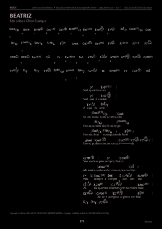 Edu Lobo e Chico Buarque Beatriz score for Piano