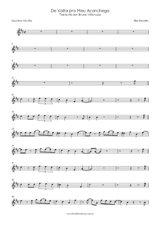 Elba Ramalho De Volta Pro Meu Aconchego score for Alto Saxophone