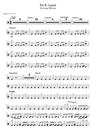 Elevation Worship Do It Again score for Drums
