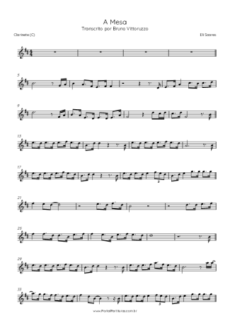 Eli Soares A Mesa score for Clarinet (C)