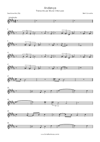 Elis Regina Andança score for Alto Saxophone