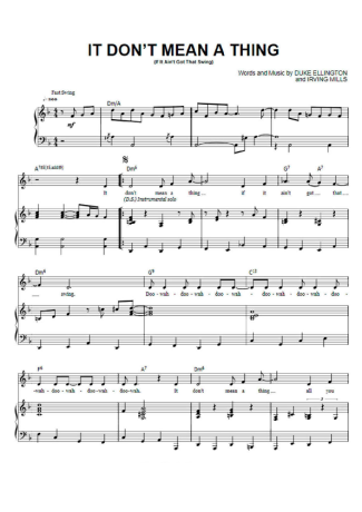 Ella Fitzgerald It Don´t Mean A Thing score for Piano