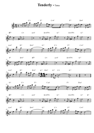 Ella Fitzgerald Tenderly score for Alto Saxophone