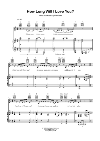 Ellie Goulding  How Long Will I Love You score for Piano