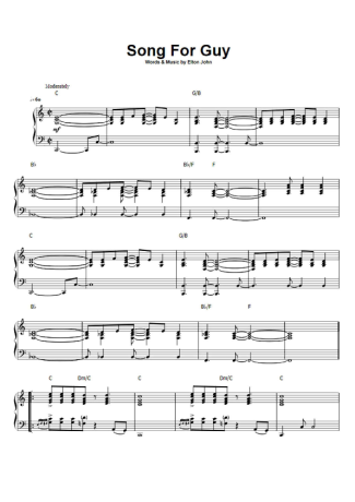 Elton John Song For Guy score for Piano
