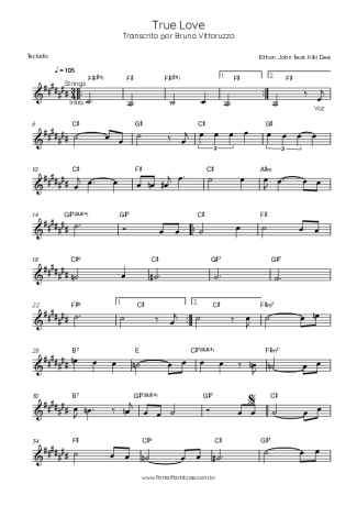Elton John feat. Kiki Dee True Love score for Keyboard