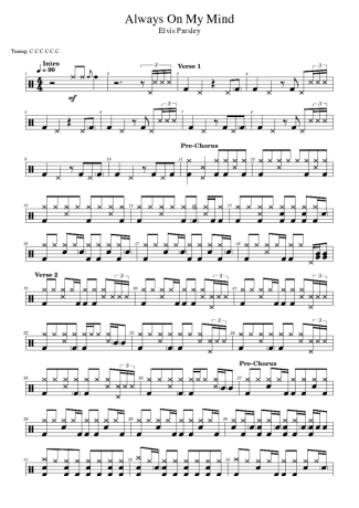 Elvis Presley  score for Drums
