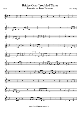 Elvis Presley Bridge Over Troubled Water score for Flute