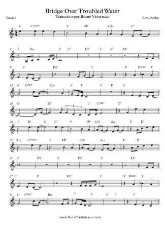 Elvis Presley Bridge Over Troubled Water score for Keyboard