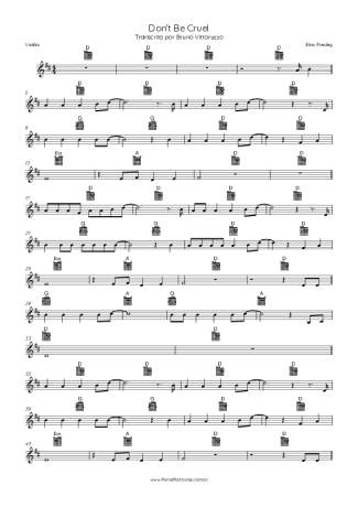 Elvis Presley Don´t Be Cruel score for Acoustic Guitar