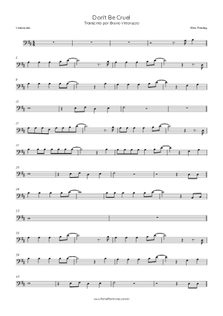 Elvis Presley Don´t Be Cruel score for Cello