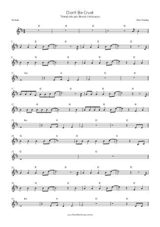 Elvis Presley Don´t Be Cruel score for Keyboard