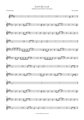 Elvis Presley Don´t Be Cruel score for Trumpet