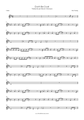 Elvis Presley Don´t Be Cruel score for Violin