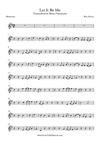 Elvis Presley Let It Be Me score for Harmonica
