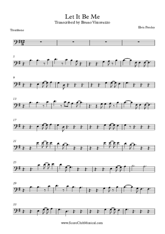 Elvis Presley Let It Be Me score for Trombone