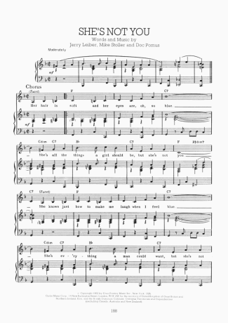 Elvis Presley Shes Not You score for Piano