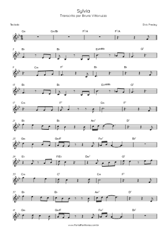 Elvis Presley Sylvia score for Keyboard