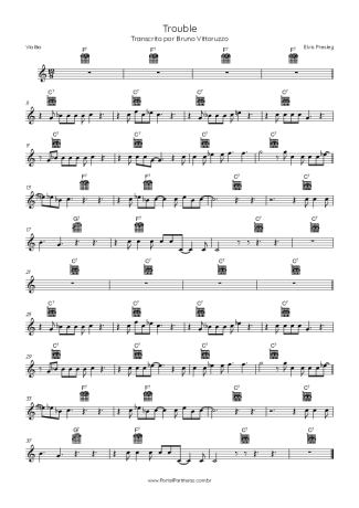 Elvis Presley Trouble score for Acoustic Guitar