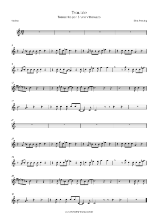 Elvis Presley Trouble score for Violin