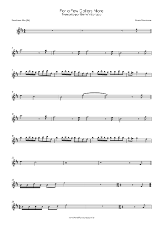 Ennio Morricone For A Few Dollars More score for Alto Saxophone