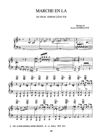 Ennio Morricone Marche En La score for Piano