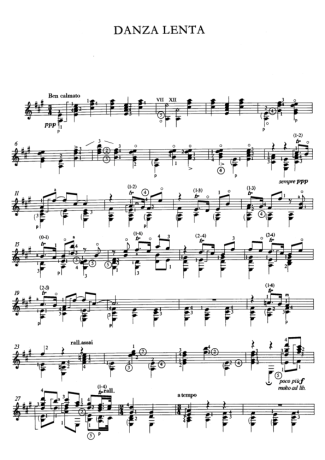 Enrique Granados Danza Lenta score for Acoustic Guitar
