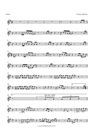 Enrique Iglesias Hero score for Flute