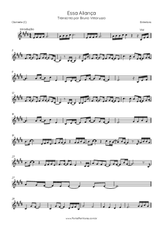 Entretons Essa Aliança score for Clarinet (C)