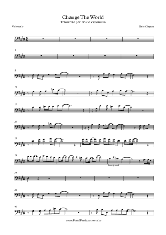 Eric Clapton Change The World score for Cello