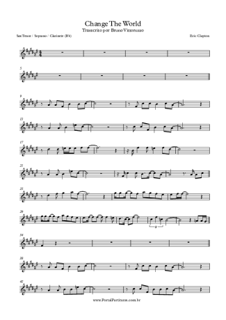 Eric Clapton Change The World score for Clarinet (Bb)
