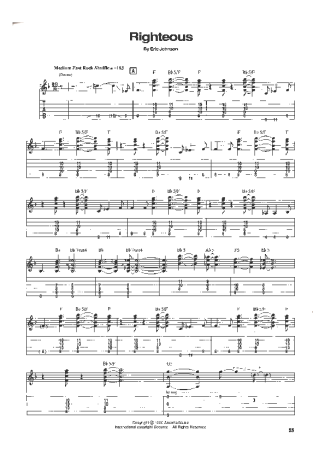 Eric Johnson Righteous score for Guitar