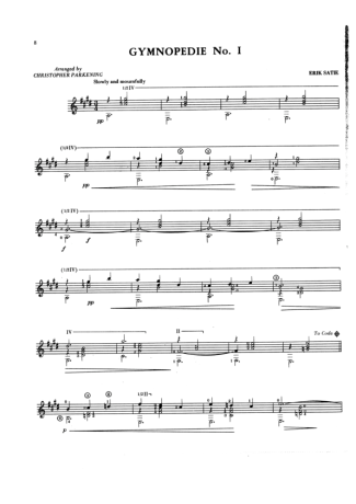 Erik Satie Gymnopedie Nº1 score for Acoustic Guitar