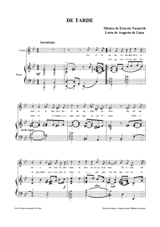 Ernesto Nazareth De Tarde score for Piano