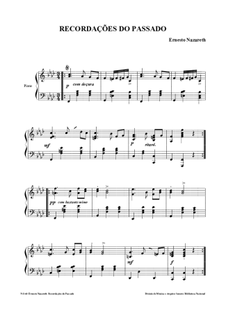 Ernesto Nazareth Recordações Do Passado score for Piano