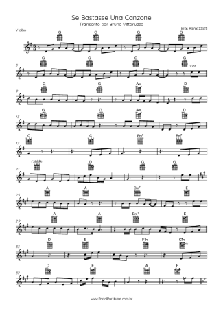 Eros Ramazzotti  score for Acoustic Guitar