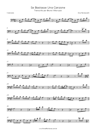 Eros Ramazzotti Se Bastasse Una Canzone score for Cello