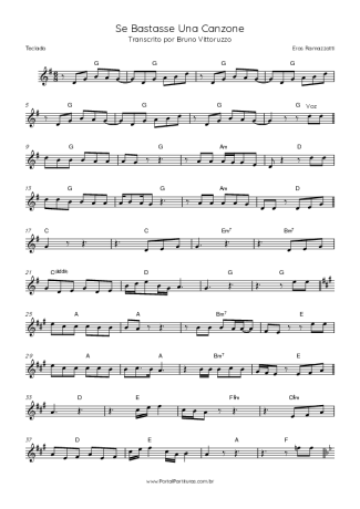 Eros Ramazzotti Se Bastasse Una Canzone score for Keyboard