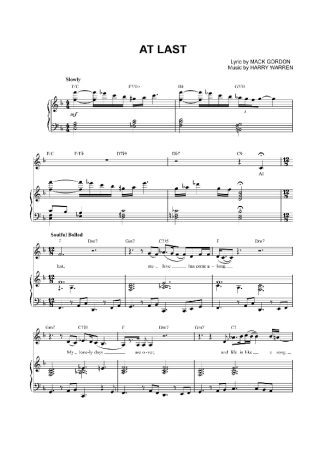 Etta James At Last score for Piano