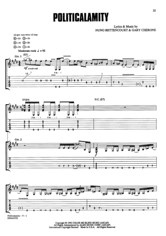 Extreme Politicalamity score for Guitar