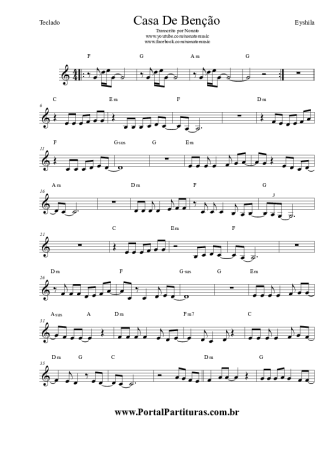 Eyshila Casa De Benção score for Keyboard