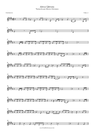 Fábio Jr. Alma Gêmea score for Clarinet (C)