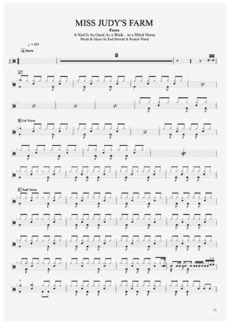 Faces Miss Judy´s Farm score for Drums