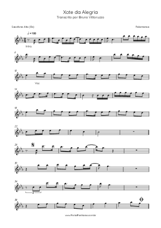 Falamansa Xote Da Alegria score for Alto Saxophone