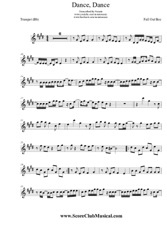 Fall Out Boy Dance, Dance score for Trumpet