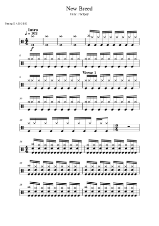 Fear Factory New Breed score for Drums