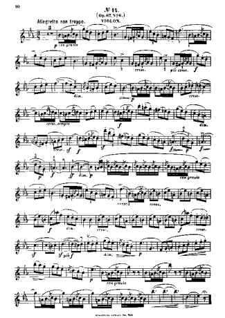 Felix Mendelssohn Song Without Words Op 67 No 6 score for Violin