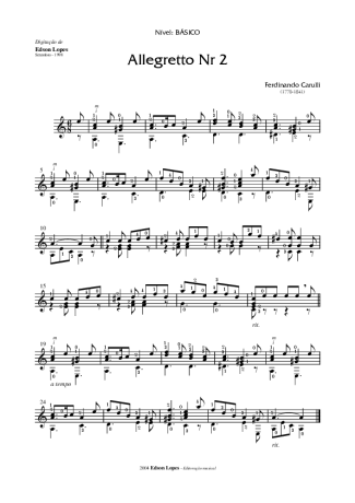 Ferdinando Carulli Allegretto Nr 2 score for Acoustic Guitar